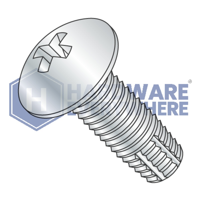 1/4-20 X 1 Thread Cutting Screws / Phillips / Truss Head / Steel / Zinc / Type F