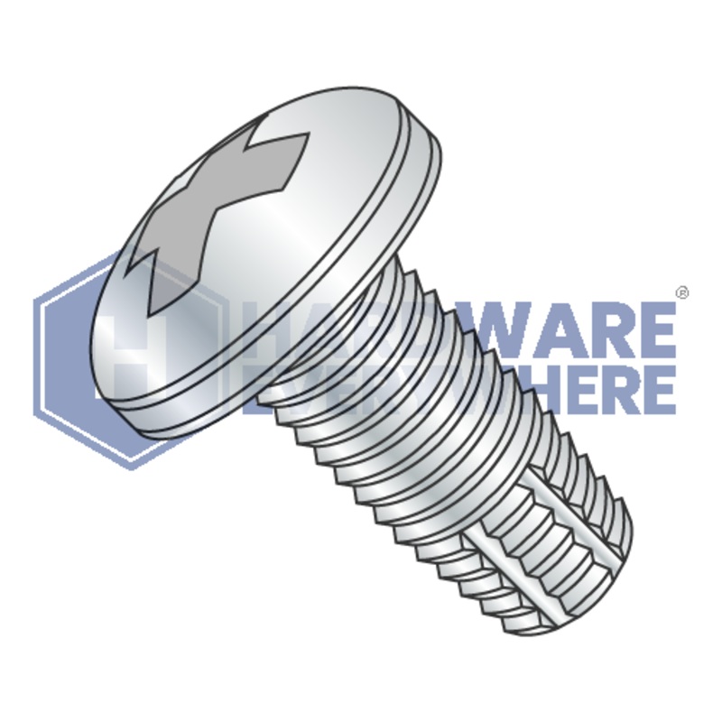 1/4-20 X 3 1/2 Thread Cutting Screws / Phillips / Pan Head / Steel / Zinc / Type F