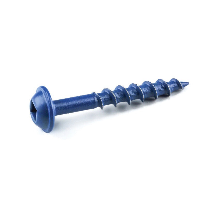Kreg SML-C250B-125 Pocket Hole Screw, #8 Thread, 2-1/2 in OAL, Maxi-Loc Head, Square Drive, Steel, Blue-Kote