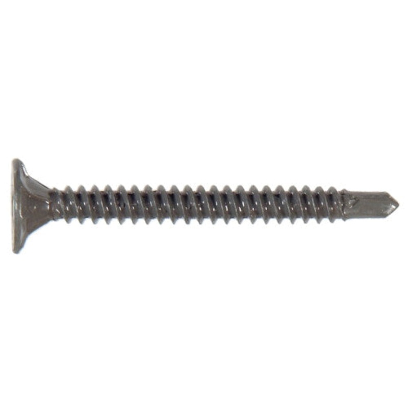 The Project Center 47138 Self-Drilling Cement Board Screw, #8 Thread, 1-5/8 in OAL, Nibbed Wafer Head, #2 Drive