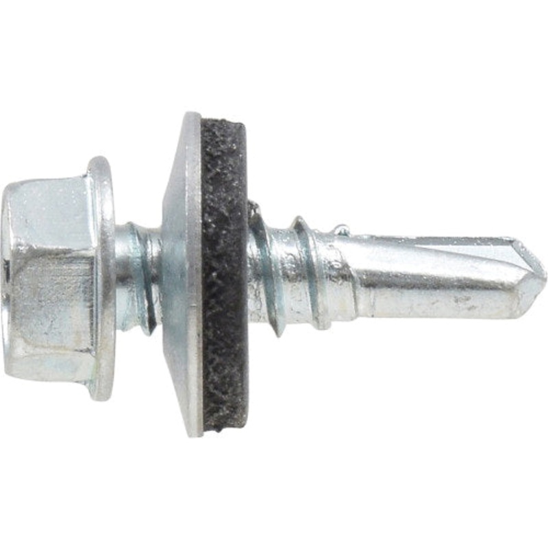 The Project Center 47266 Self-Drilling Screw, 1/4-20 Thread, 1-1/4 in OAL, Hex Washer Head, 3/8 in Drive, Hex Drive