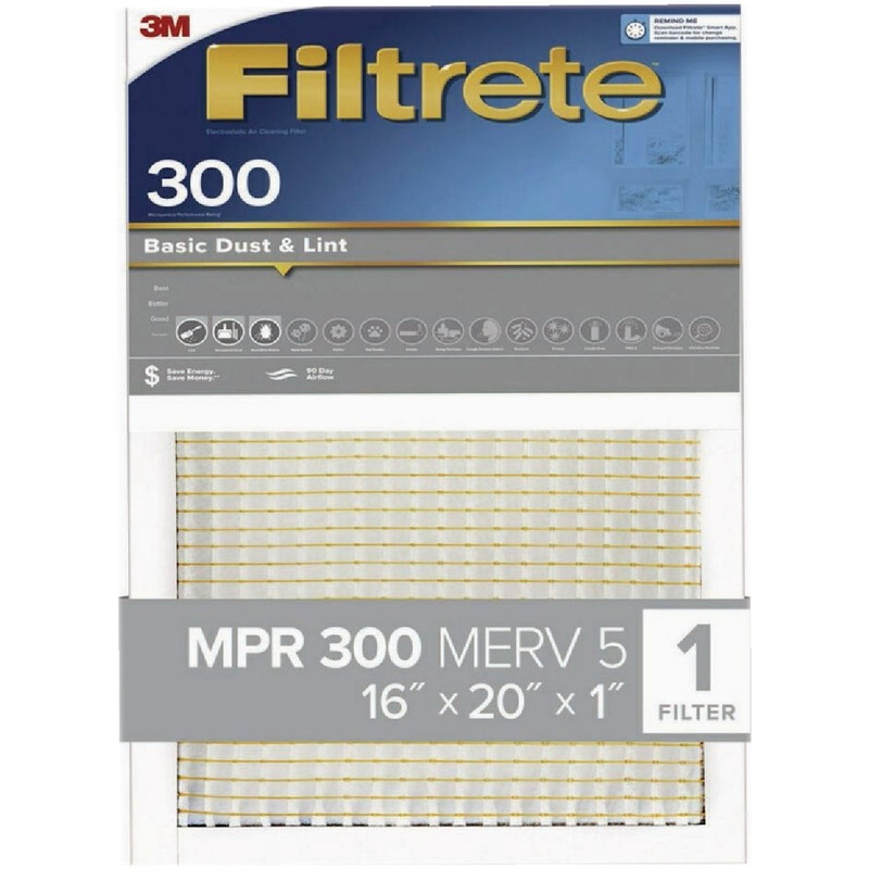 3M Filtrete 12 In. x 20 In. x 1 In. Basic Dust & Lint 300 MPR Furnace Filter