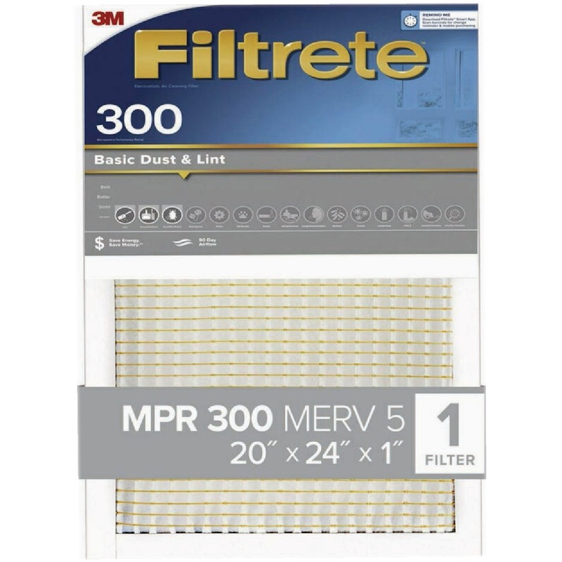 3M Filtrete 20 In. x 24 In. x 1 In. Basic Dust & Lint 300 MPR Furnace Filter