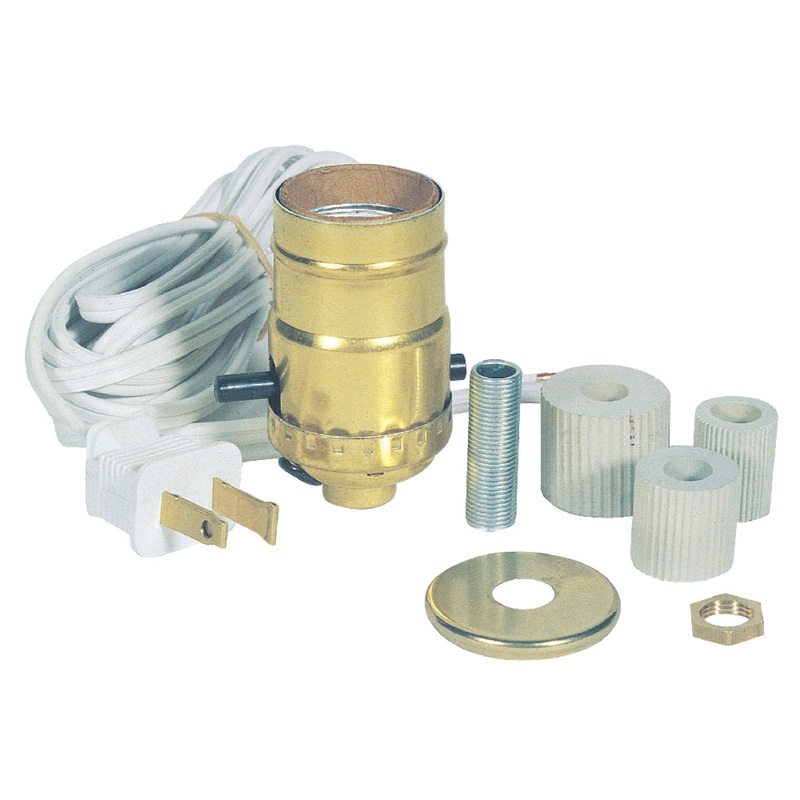 Westinghouse Push-Through Medium Base Brass Candlestick Adapter Lamp Kit